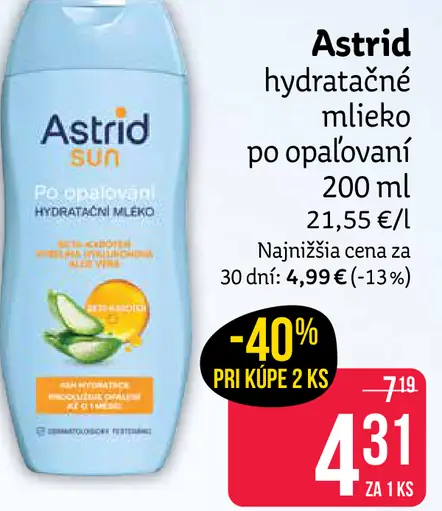 Astrid Hydratačné mlieko po opaľovaní