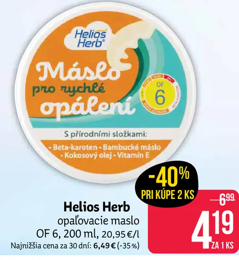 Helios Herb opaľovacie maslo OF 6