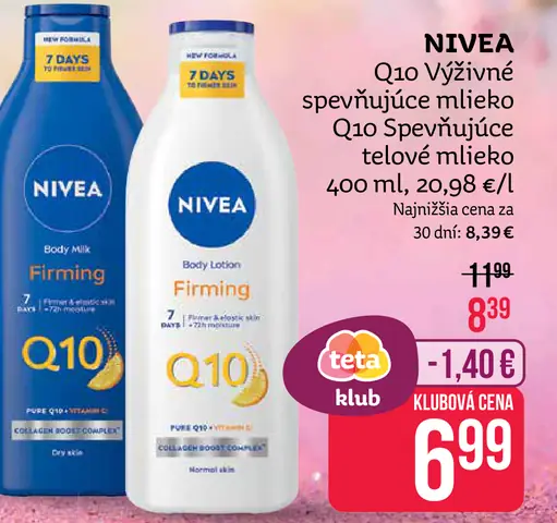 Nivea Q10 Spevňujúce telové mlieko