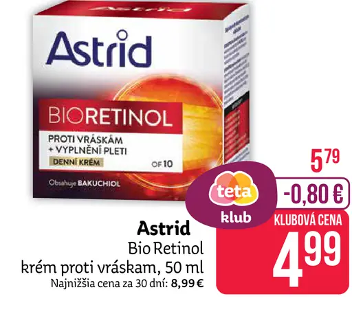 Astrid Bio Retinol krém proti vráskam