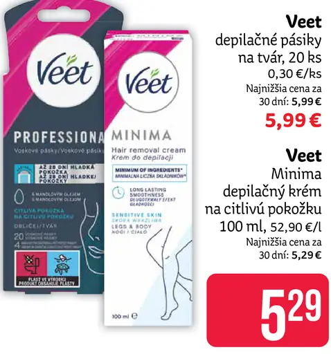 Veet depilačné pásiky na tvár