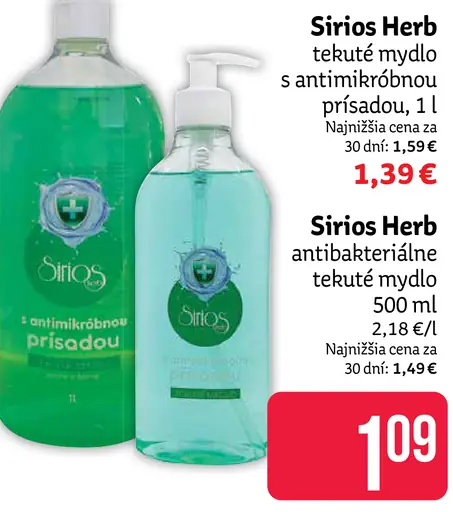 Sirios Herb antibakteriálne tekuté mydlo