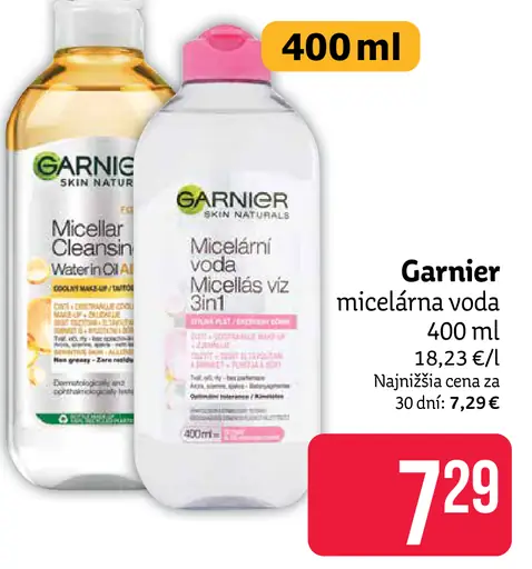 Garnier micelárna voda na citlivú pleť 3v1