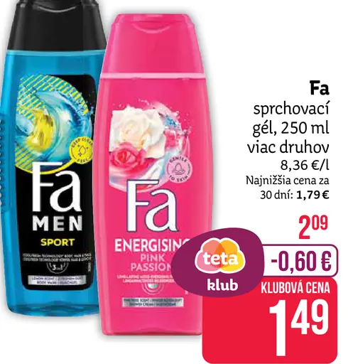 Fa sprchový gél rôzne druhy