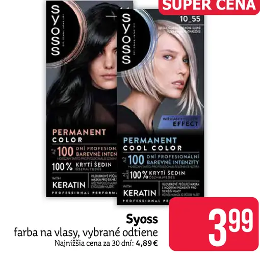Syoss Permanent Color farba na vlasy, vybrané odtiene
