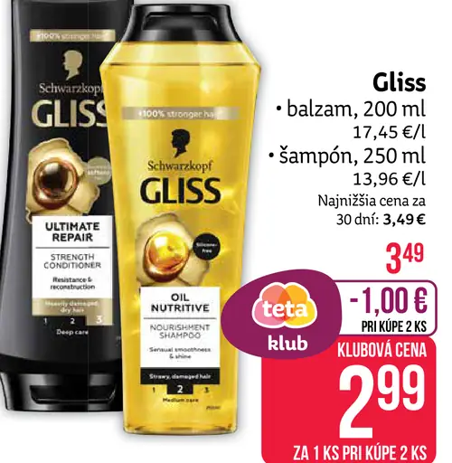 Gliss balzam Ultimate Repair / ďalšie druhy
