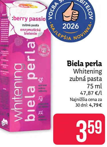 Biela Perla zubná pasta