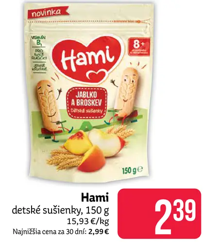 Hami Detské sušienky jablko broskyňa