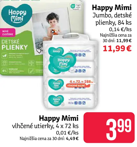 Happy Mimi vlhčené utierky
