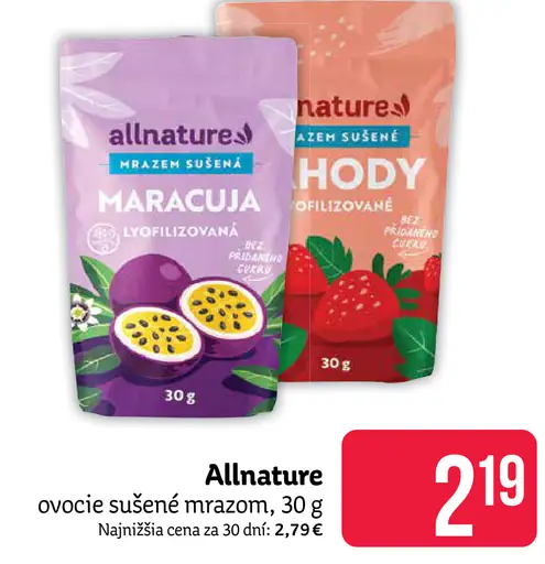 Allnature ovocie sušené mrazom maracuja
