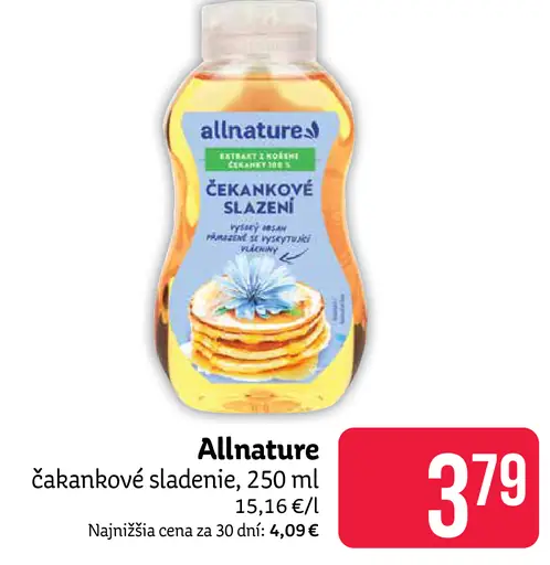Allnature čakankové sladidlo