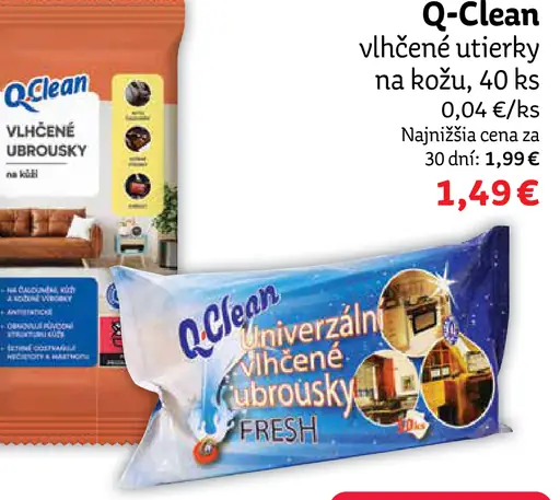 Q-Clean univerzálne vlhčené utierky