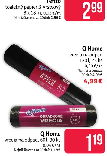 Q Home vrecká na odpad