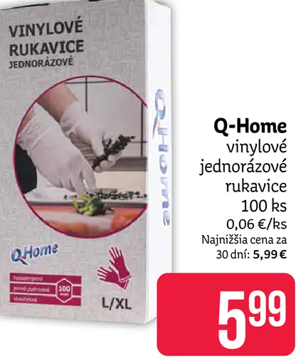 Q-Home vinylové jednorazové rukavice