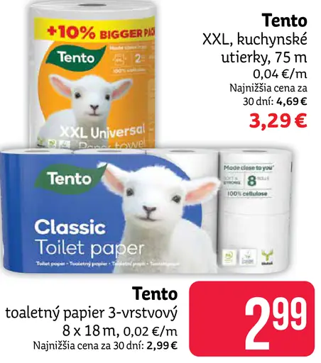 Tento toaletný papier 3-vrstvový