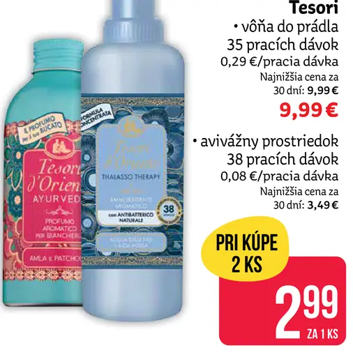 Tesori vôňa do prádla