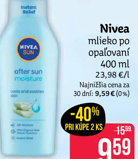 Nivea mlieko po opaľovaní