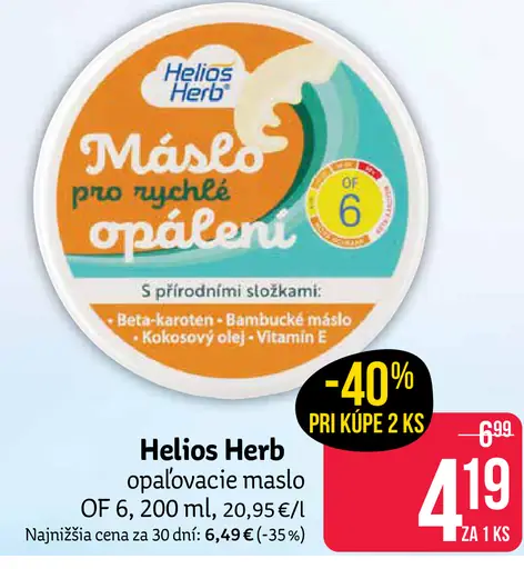 Helios Herb opaľovacie maslo OF 6