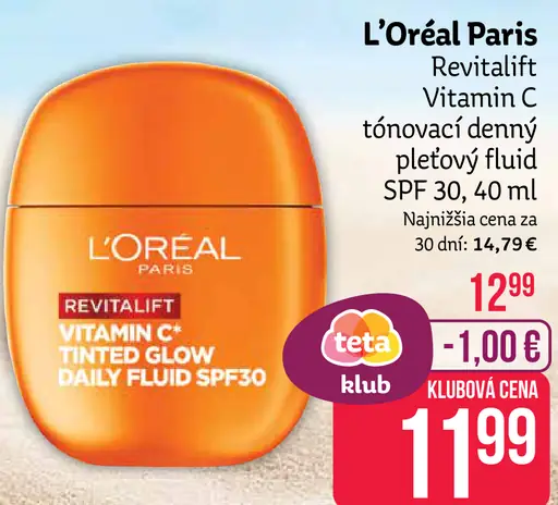 L'Oréal Paris Revitalift Vitamin C tónovací denný pleťový fluid SPF 30