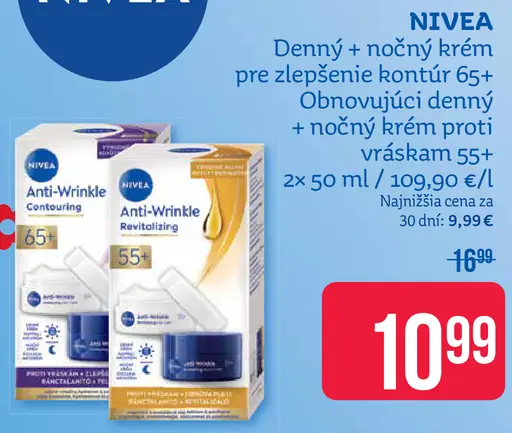 Nivea denný + nočný krém pre zlepšenie kontúr 65+