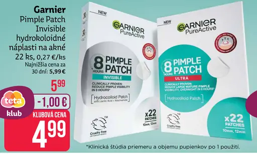 Garnier Pimple Patch Invisible hydrokoloidné náplasti na akné