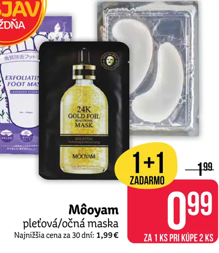 Möoyam pleťová maska / očná maska