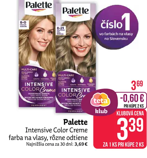 Palette Intensive Color Creme farba na vlasy nugát 6-65