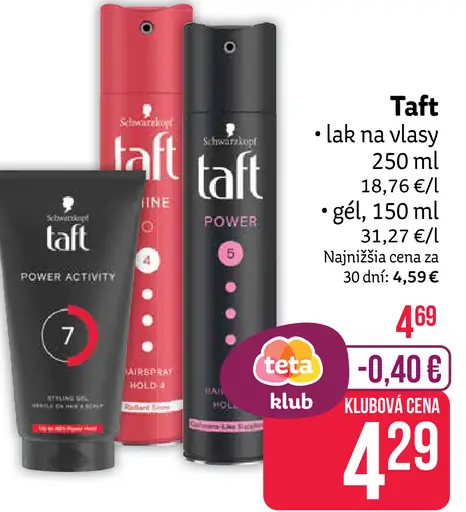 Taft lak na vlasy
