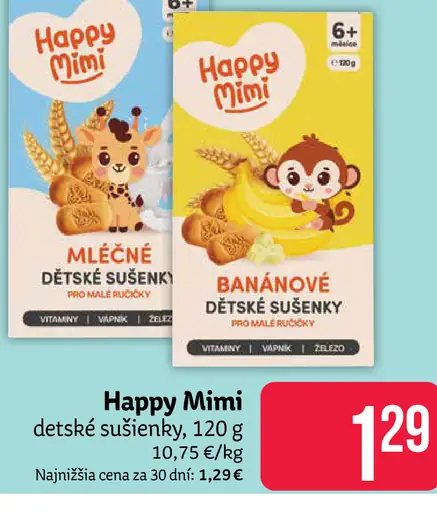 Happy Mimi detské sušienky mliečne