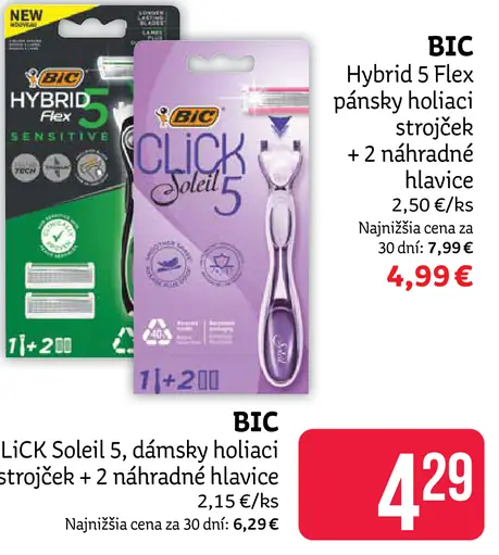 BIC Hybrid 5 Flex pánsky holiaci strojček s náhradnými hlavicami
