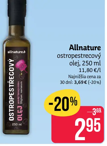 Allnature ostropestrecový olej