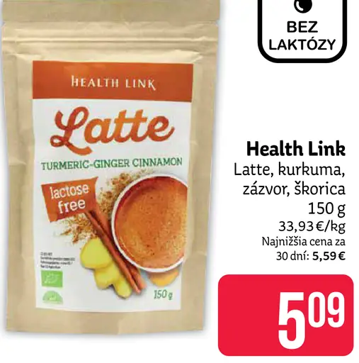 Health Link Latte kurkuma, zázvor a škorica