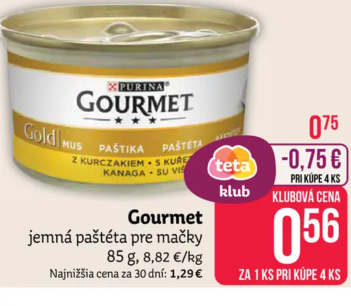 Gourmet jemná paštéta pre mačky