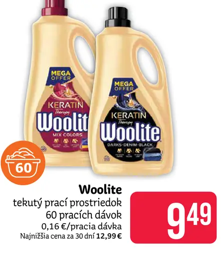Woolite tekutý prací prostriedok Keratin, rôzne druhy