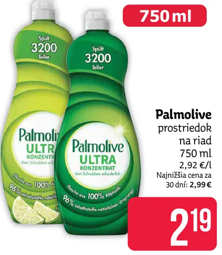 Palmolive prostriedok na riad, varianty Konzentrát a Ultra Konzentrat