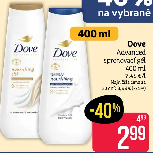 Dove Advanced sprchovací gél