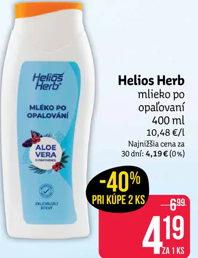 Helios Herb mlieko po opaľovaní Aloe Vera
