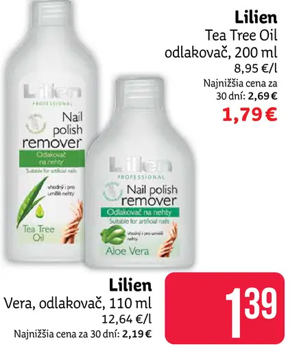 Lilien Aloe Vera odlakovač