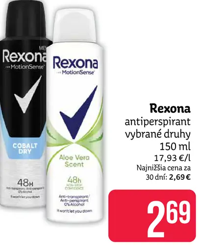 Rexona antiperspirant vybrané druhy