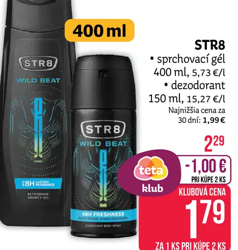 STR8 Wild Beat osviežujúci sprchový gél