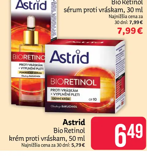 Astrid Bio Retinol krém proti vráskam