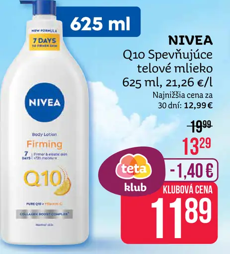 Nivea Q10 Spevňujúce telové mlieko