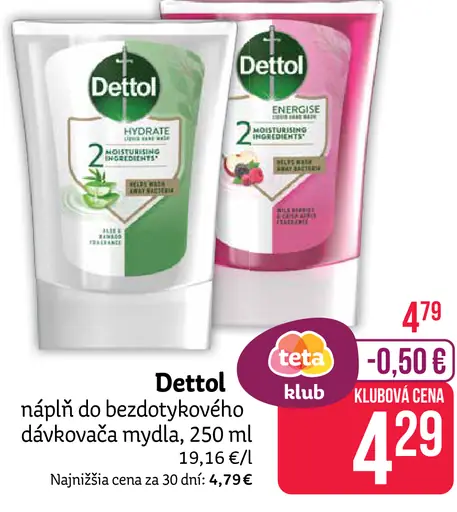 Dettol Hydrate náplň do bezdotykového dávkovača mydla