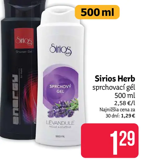 Sirios Herb sprchovací gél Levandule