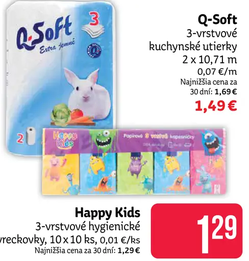 Q-Soft kuchynské utierky 3-vrstvové