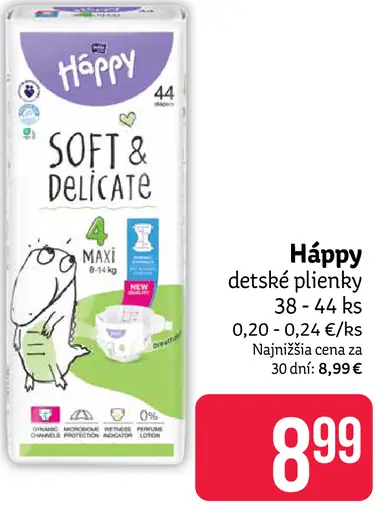 Häppy detské plienky Soft & Delicate Maxi