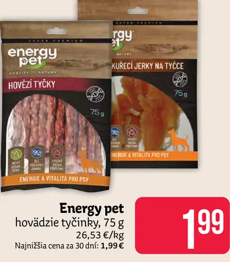 Energy pet hovädzie tyčky pre psov