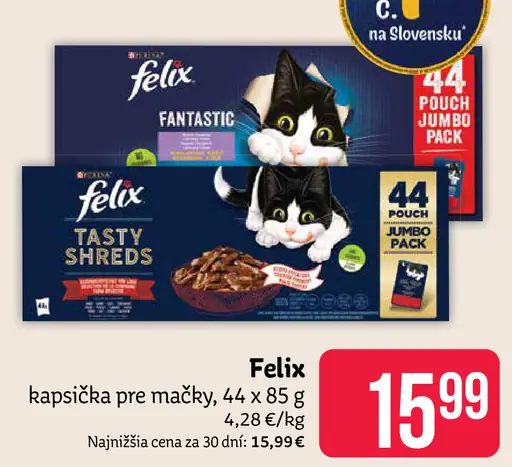 Felix kapsičky pre mačky Fantastic a Tasty Shreds