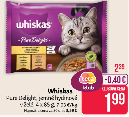 Whiskas Pure Delight jemné hydinové