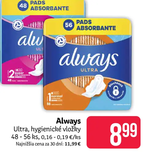 Always Ultra, hygienické vložky